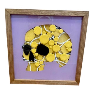 Brett Henderson Purple & Gold Skull Painting For Sale
