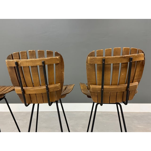 Metal 1950s Arthur Umanoff Style Bar Stools - Set of 4 For Sale - Image 7 of 9