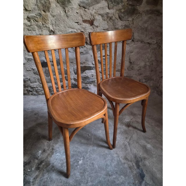 Vintage French Bistro Chairs by Mahieu & Guillaume, 1930s, Set of 4 For Sale - Image 6 of 18