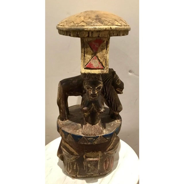 Mid-Century Modern Vintage African Tribal Carved Wood Stool For Sale - Image 4 of 7