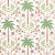 Schumacher Island Palm Indoor/Outdoor Fabric in Coral & Green For Sale