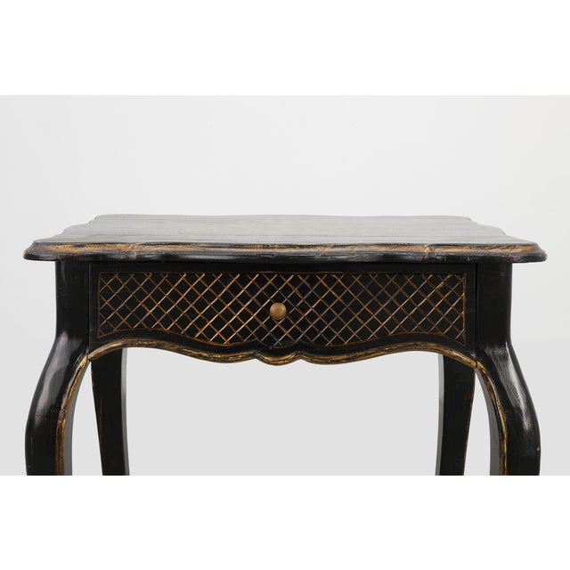 Wood 19th Century Black Wooden Side Table with Drawer, France For Sale - Image 7 of 16