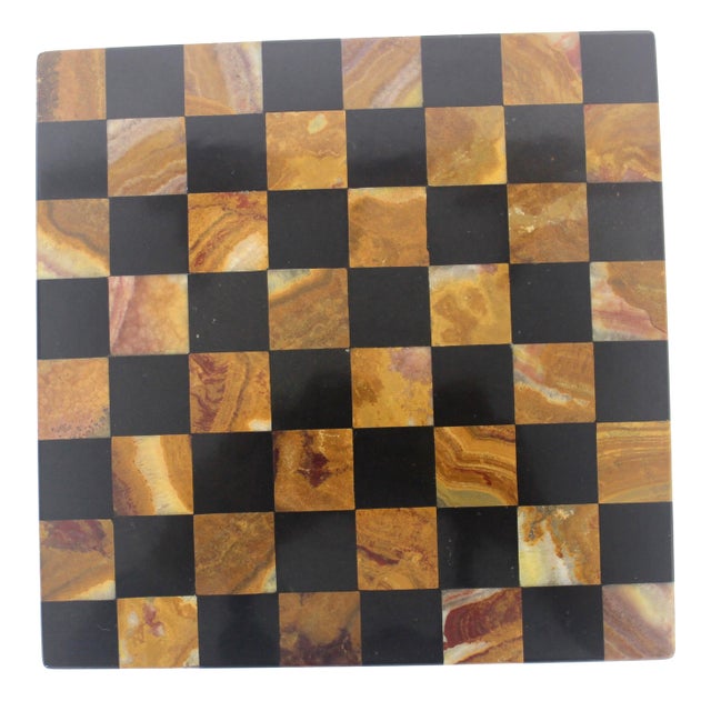 Vintage Marble Stone Chess Board Small Game Board Fathers Day Gift for Dad, Office Decor Styling Staging For Sale