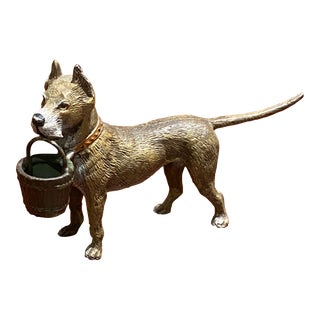 Antique Cast Metal Dog Sculpture For Sale