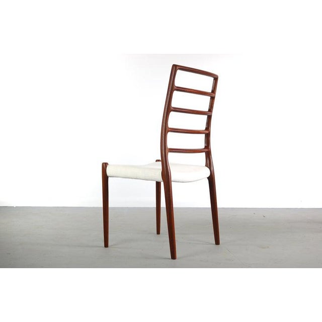 J.L. Møllers Møbelfabrik Niels Møller No. 82 Side Chairs in Teak J.L. Møllers Møbelfabrik, Denmark - A Set of 2, Denmark For Sale - Image 4 of 9
