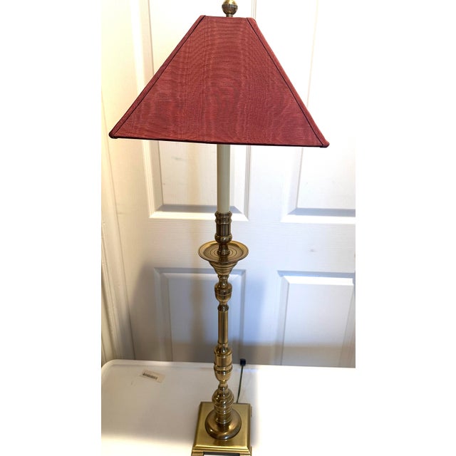 Neoclassical Vintage Frederick Copper Brass Candlestick Lamp For Sale - Image 3 of 10
