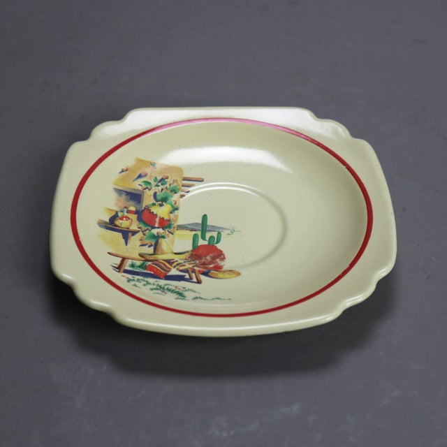 Early 20th Century Homer Laughlin Riviera Hacienda Porcelain Hacienda Dinner Set- 24 Pieces For Sale - Image 4 of 9