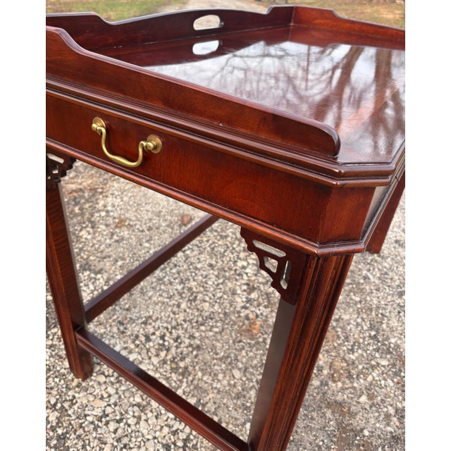 Wood Vintage Lane Altavista Mahogany Chinese Chippendale Writing Desk Table For Sale - Image 7 of 12