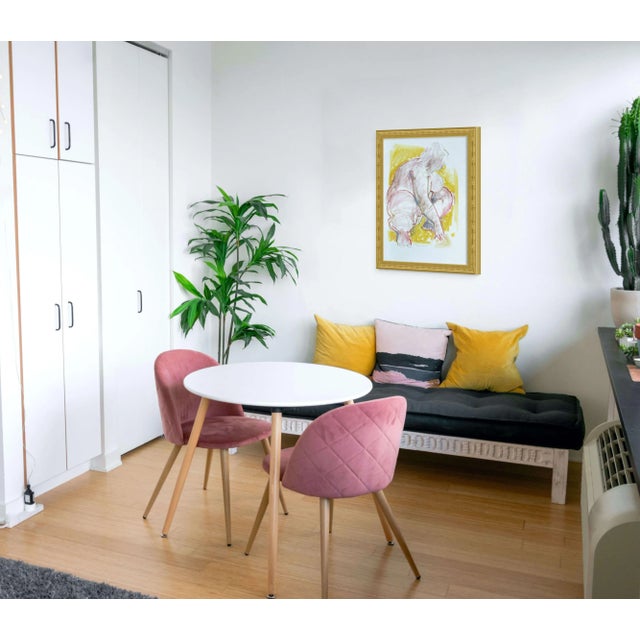 Oil Pastel Drawing of a Nude Figure on Paper. Meanwell skillfully shows off his craft through crafting his classy nude...