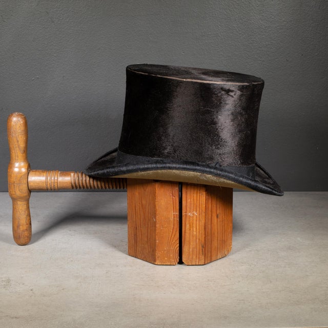 Antique Beaver Skin Top Hat c.1890-1920 For Sale - Image 4 of 8