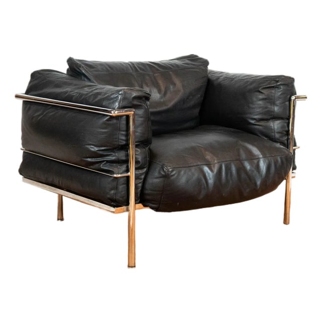 1980s Le Corbusier Attr. Lc3 Grand Modele Lounge Chair For Sale