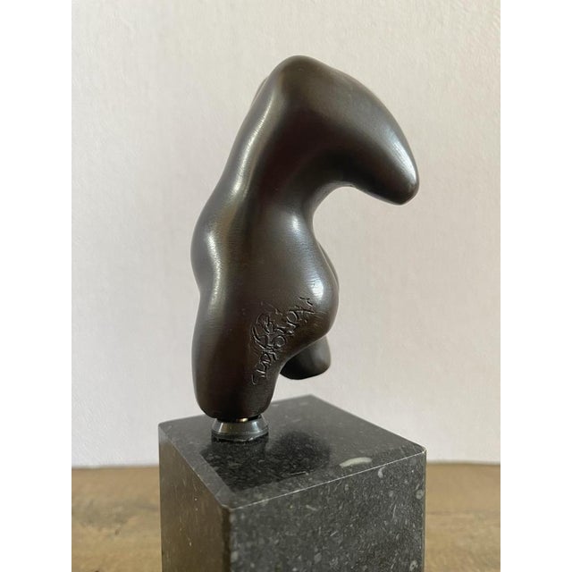 Metal Small Bronze Sculpture of Female Torso by Pieter Kortekaas, 1989 For Sale - Image 7 of 9