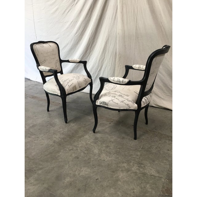 Late 19th Century 19th Century Louis XV Style Tan Upholstered Arm Chairs - a Pair For Sale - Image 5 of 11