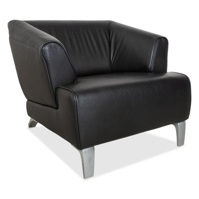 Modern Leather Chairs with Aluminum Legs from Rolf Benz, Set of 2 For Sale - Image 3 of 13