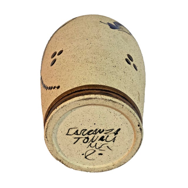 Mexican Vintage Tonala Mexico Handmade Folk Art Pottery Vase For Sale - Image 3 of 10