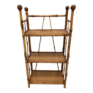 Antique 19th C English Stick and Ball Bamboo Shelf/Etagere For Sale