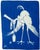 Pair Tom Lamb Blue Stork Pelican Cocktail Napkins Art Deco Barware For Sale - Image 4 of 9