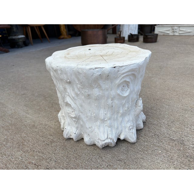 White 1960s French Faux Bois Plaster Tree Trunk Table For Sale - Image 8 of 10