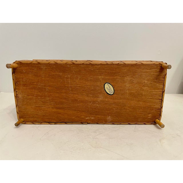 Wood Vintage Rattan Caned Letter Holder Desk Organizer For Sale - Image 7 of 9