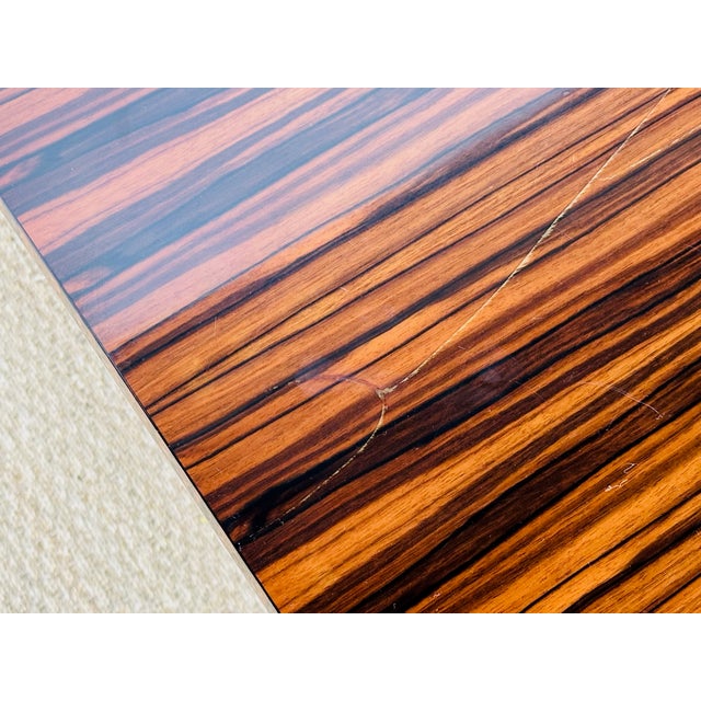 Art Deco Modernist Zebrawood Dining Table, France, 1950s For Sale - Image 11 of 18