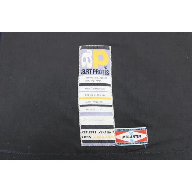 Large Wool Tapestry from Art Protis, Former Czechoslovakia, 1970s For Sale - Image 9 of 11