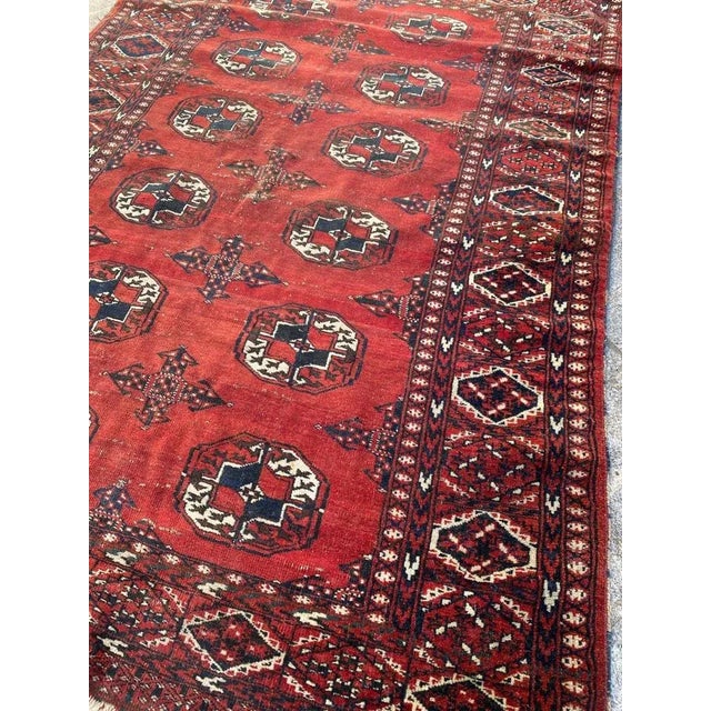 Vintage Bokhara Afghan Rug For Sale - Image 10 of 14