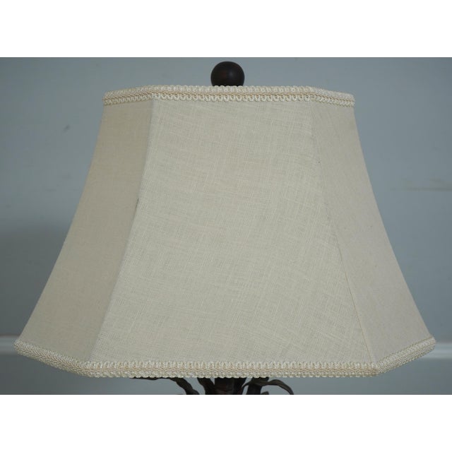 Designer Metal Toleware Standing Floor Lamp For Sale - Image 4 of 11