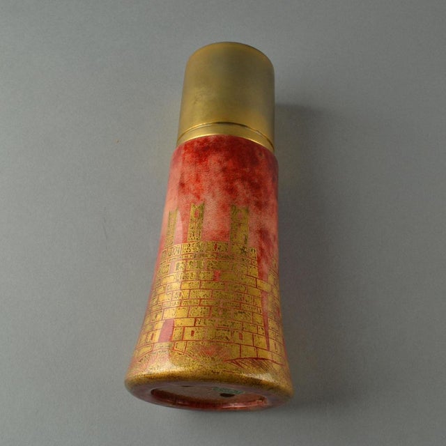 Cocktail Shaker in Red and Gilded Parchment by Aldo Tura, 1950s For Sale - Image 6 of 11