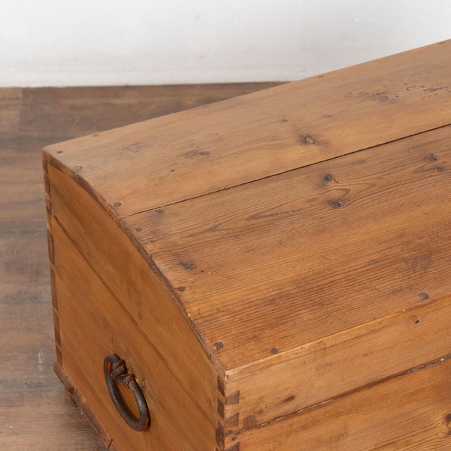 Mid 19th Century 19th Century Swedish Pine Dome Top Trunk For Sale - Image 5 of 11