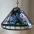 Vintage Tiffany-Inspired Stained Glass Hummingbird Pendant Lamp For Sale - Image 9 of 18