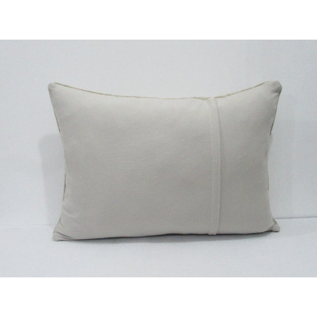 Shabby Chic Beige & Blue Decorative Pillow Cover For Sale - Image 3 of 4