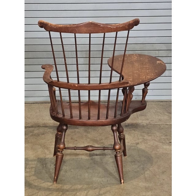 Dr Dimes Windsor Style Desk Writing Arm High Back Chair Bench Made New Hampshire For Sale - Image 9 of 12