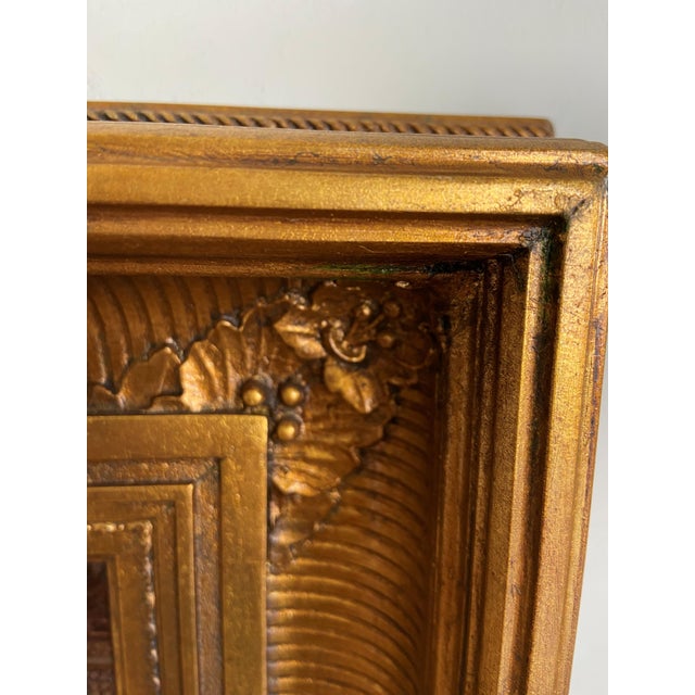 Wood Antique Oil on Board Edward Custer Signed and Dated 1873 For Sale - Image 7 of 10