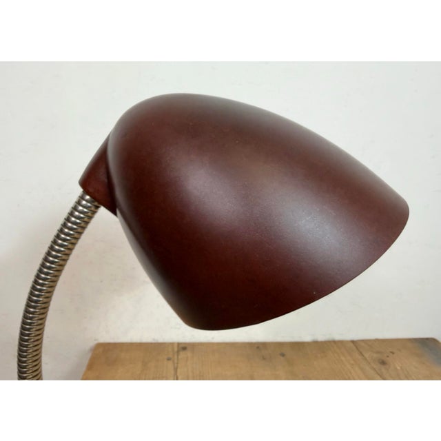 Vintage Brown Bakelite Gooseneck Table Lamp, 1960s For Sale - Image 12 of 18