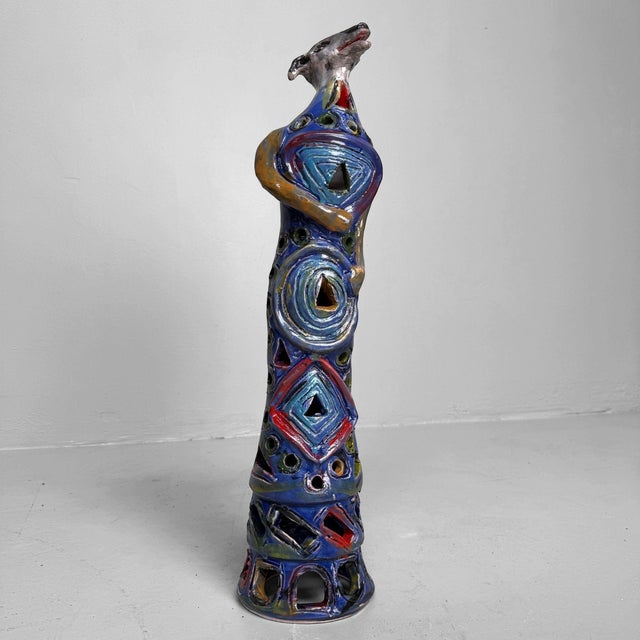 Early 21st Century Sculptural Ceramic Mythical Jackal by Gennaro Condurso, Italy, 2010s For Sale - Image 5 of 15