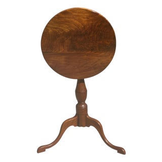 Federal Style Mahogany Tilting Wine Table With Snake Leg Base Perfect Size For Sale