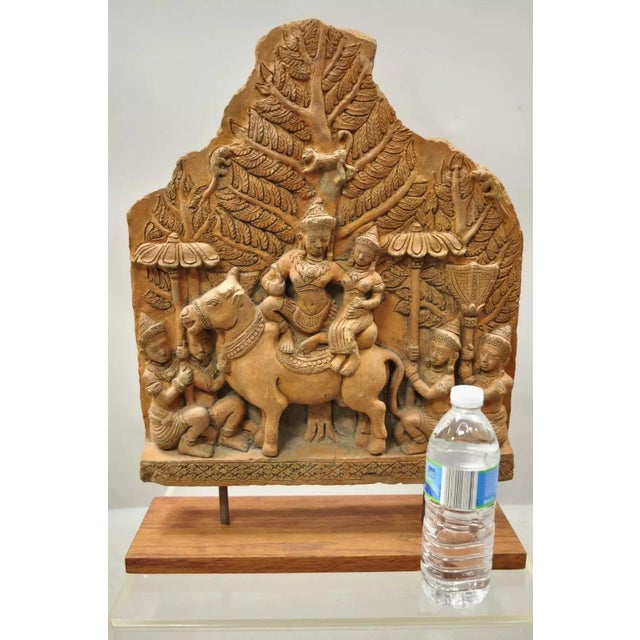 20th C. Thai Temple Buddhist Hand Carved Terracotta Figural Sculpture Statue. Item featured is a Thai buddhist figural...