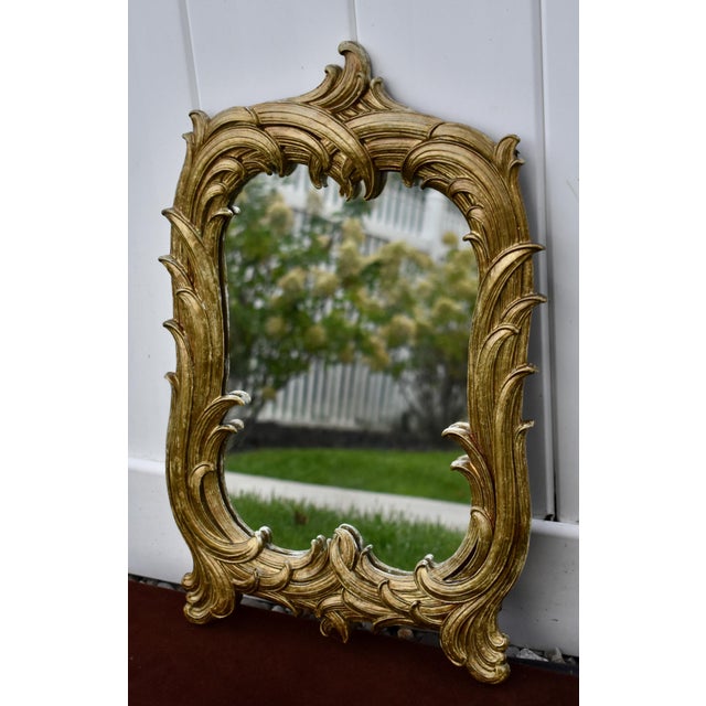 Hollywood Regency Vintage Syroco Gold Wall Mirror Ornate Hollywood Regency Rococo For Sale - Image 3 of 11
