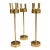 Vintage Mid-Century Brass Candlestick Trio For Sale