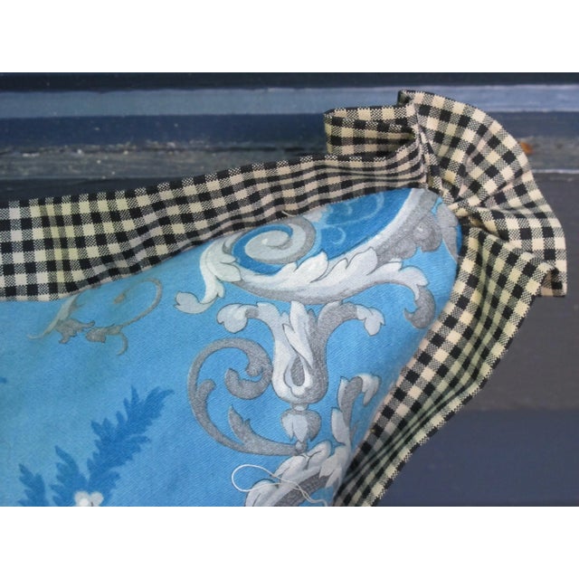 French Country Blue Pillow Made with Antique Fabric For Sale - Image 3 of 5