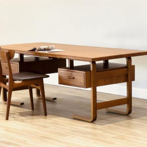 Large Danish Executive Desk in Teak by Jørgen Clausen for Brande Møbelfabrik, 1950s For Sale - Image 16 of 16