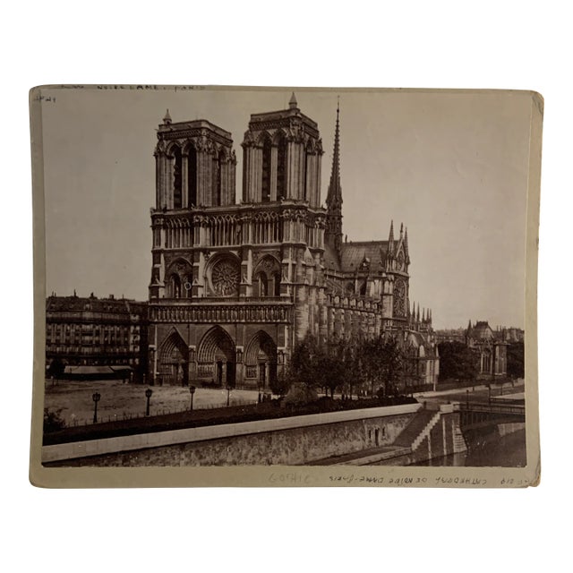 Antique French Notre Dame Paris Photo For Sale