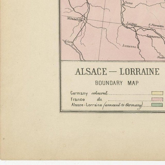 Antique Map of Alsace-Lorraine, 1871 For Sale - Image 9 of 12