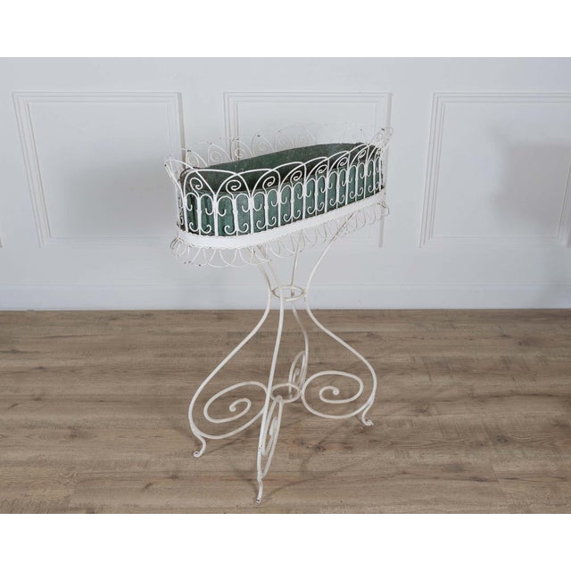 Italian Wrought Iron Planter with Scrollwork Stand, 20th Century For Sale - Image 3 of 10
