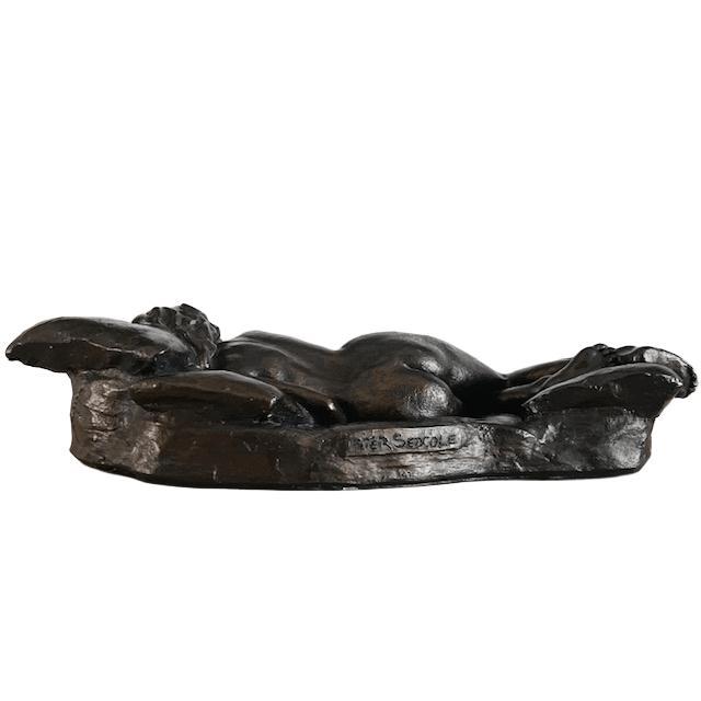 Metal Vintage Female Nude Cold-Cast Bronze and Resin Sculpture by Peter Sedcole, 1960s For Sale - Image 7 of 12