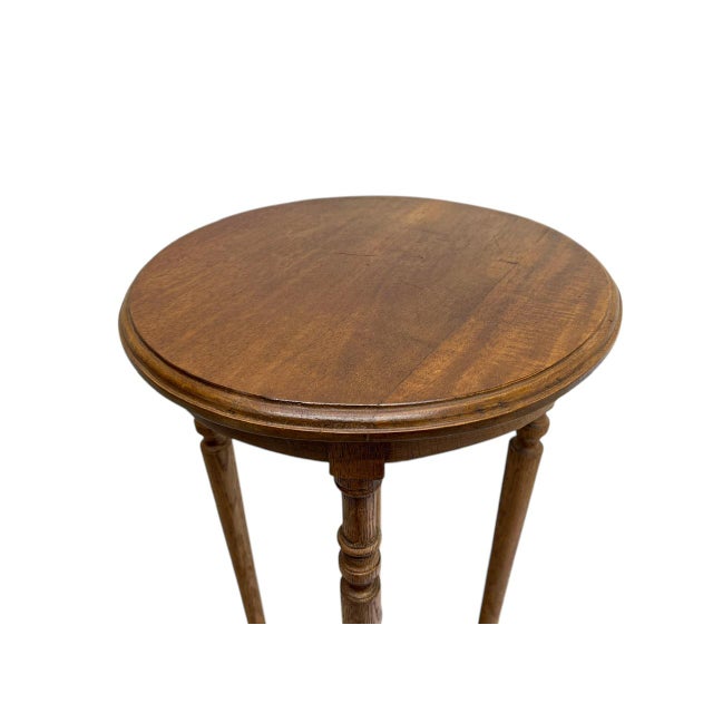 Wood Antique Oak Pedestal Plant Stand, 1890s For Sale - Image 7 of 13
