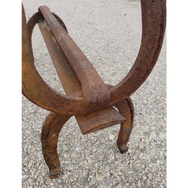 Antique Texas Western Firedogs Iron Horseshoe Railroad Tie