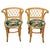 Mid-Century Modern Vintage Coastal Rattan Bistro Table & Chairs Set, New Tropical Fabric, 1970s For Sale - Image 3 of 13