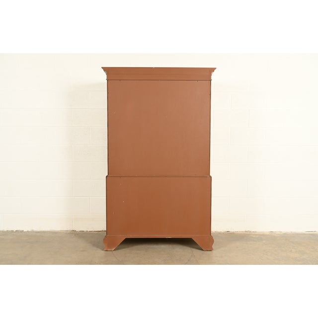 Baker Furniture Georgian Carved Mahogany Nine-Drawer Highboy Dresser, Circa 1980s For Sale - Image 13 of 14