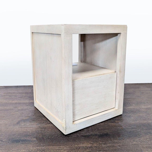 Solid mango wood with one drawer and an open shelf in a biscotti finish. Brand: Pottery Barn. Original Price: $499....